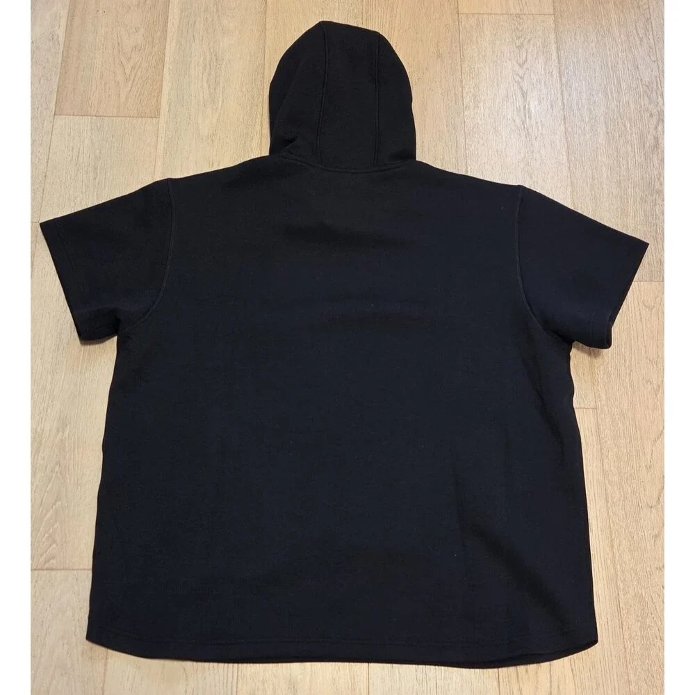 Adidas Dugout Short Sleeve Hoodie Black XL Pullover Kangaroo Pocket Unisex